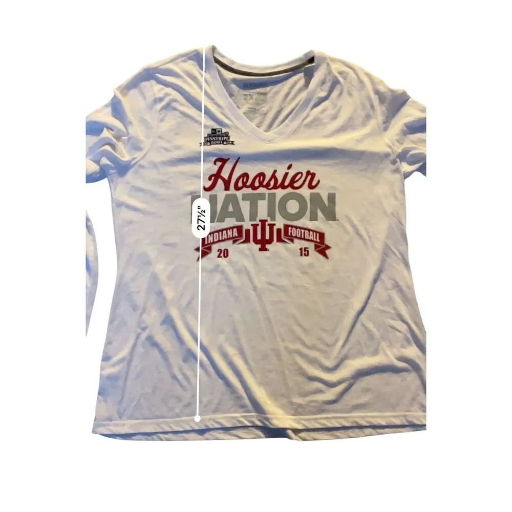 Indiana Hoosier Nation Adidas V Neck T Shirt Size WoMens Sz 2XL - Picture 6 of 10